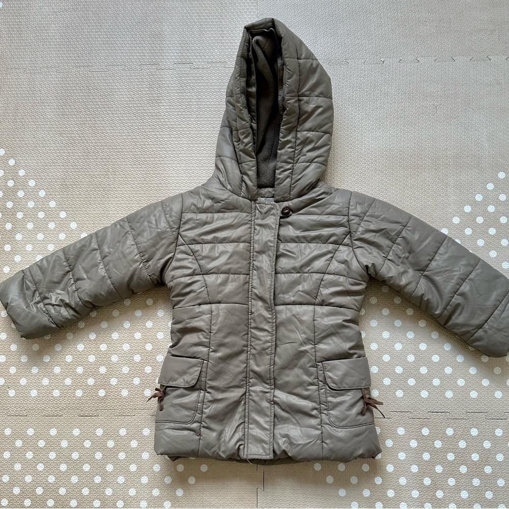 Jacadi 3T Hooded Puffer Jacket in Gray/Taupe